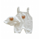 Muslin Bear Sling Romper M&uuml;tsi&uuml;likond varrukateta suvine beebiriided imikutele t&uuml;drukute &uuml;likond Pehme puuvillane hingav kombinesoon poistele 0-3T 66 (3-6M)