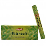 Tridev Agarbatti Patchouli viirukipulgad | Kuusnurkne sari | L&otilde;hn | P&uuml;hendumuslik | 6 pakki * 20 g pooja/jumalateenistuse jaoks