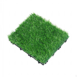 Artificial Grass Turf Tile Interlocking Realistic Flooring Mat 1x1 ft Self Draining for Garden