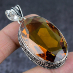 Honey Topaz Gemstone Handmade 925 Sterling Silver Jewelry Pendant 2.29 d1t58