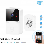 WiFi-video uksekell Juhtmeta HD-kaamera IR-alarm Turvalisus Nutika kodu uksekell WiFi-intercom kodu jaoks valge