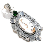 Natural Wild Horse, Peridot 925 Sterling Silver Jewelry Pendant 2.96 s3f21