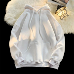 Meeste vabaaja vabad fliisist kapuutsid T&auml;ispuuvillane Pullover Kapuutsiga dressipluusid Unisex Talve Hoodid Pusa M valge
