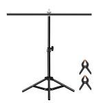 67 cm T-kujuline fotostuudio taustatugi alus Taustklambritega risttala kronstein, ilma taustata(Must) must