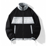 Uus v&auml;rviplokkidest spordikardigan p&uuml;stkrae jakk, moekas ja mitmek&uuml;lgne paaririietus, kevad-s&uuml;gis meeste vabaaja trendibr&auml;ndi jakk M