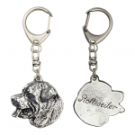 Rottweiler, Rott, Rottie III - Silver-plated key ring with dog, handbag decoration, backpack pendant by Art-Dog brand