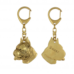 Boxer, German Boxer I - Gilded key ring with dog in gift box, handbag decoration, luxury accessory by Art-Dog brand