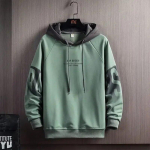 Meeste Talvine Fliisvoodriga Suurem Suurus Pullover Kapuutsiga Kampsun Lahtine Kirjadega Tr&uuml;kitud Vabaaja Pullover Dressipluus S roheline