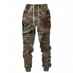 Mehed vabaajaloomad hirved metssiga Camo 3D prinditud dressip&uuml;ksid spordir&otilde;ivad &otilde;ues kalap&uuml;&uuml;k telkimine jaht Meeste pikad p&uuml;ksid p&uuml;ksid M