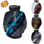 3D-printimine Super Car Series Graafilised kapuutsid Meestele Mood Lahtised Oversize Pullover Pusad Topid Sudaderas Para Hombres S
