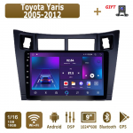 Android Carplay Autoraadio Toyota Yaris 2005-2012 jaoks Multimeediapleier Peaseade Stereo GPS-navigatsioon BT WIFI 4+64GB 1+16GB
