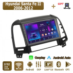 Android Carplay Auto Raadio Hyundai Santa Fe II 2006-2012 jaoks Multimeediam&auml;ngija Peaseade Stereo GPS Navigatsioon BT WIFI 2+32GB 2+32GB