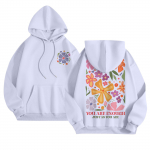 Naiste mood vabaaja pikkade varrukatega, tr&uuml;kitud &uuml;mmarguse kaelusega kapuutsiga taskutega s&auml;rk S punane