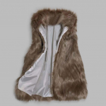Naiste vest Faux Vest Stand krae Faux jope Vesti jope XL kohv