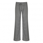 Naiste vabaaja p&uuml;ksid, sirged laia jalaga triibulised pikad p&uuml;ksid, reguleeritav v&ouml;&ouml;rihm S punane