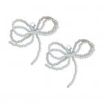 1 paar kingade kaunistusv&otilde;lusid, vibu kujuga kunstp&auml;rlitega helmestega klambriga isetegemine A