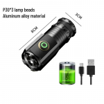 3*LED Mini &Uuml;lihele V&otilde;imas LED Taskulamp USB Laetav 18350 &Uuml;lihele Taskulamp Alumiiniumsulamist Matkamiseks M&auml;gironimiseks 3000LM-A