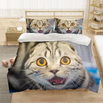 Armas Lemmikloomakassi Voodipesukomplekt Loomaprindiga Katted &Uuml;he Kahekohaline King Queen Suurus Tekikott Kassipoja Muster Pol&uuml;ester Tekikate 140x210cm 2pcs