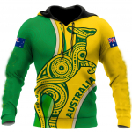 Austraalia Meeste Kapuutsiga Pusad 3D T&auml;ispildiga Tr&uuml;kk K&auml;nguru S&uuml;gis Pikkade Varrukatega Vabaaja Austraalia Lipu T&auml;navar&otilde;ivad Disainer Kapuutsiga Pusa L