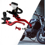 Motorcycles CNC 7/8 inch 22mm Brake Clutch Levers Set,Adjustable Levers,Replace, punane