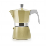 Ibili - Espressokann Evva Golden, 2 tassi, 100 ml, valualumiinium, sobib induktsioonpliidile