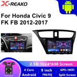 Carplay Kaamera 2 Din Android 13 Autoraadio Honda Civic 9 FK FB 2012 - 2017 Videom&auml;ngija Multimeedia GPS DSP WIFI 4 core 1GB+32GB carplay