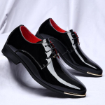 Moodsad Meeste pulmakleidikingad paeltega oksfordid Must Nahk Ametlikud Kingad Mees kontorit&ouml;&ouml; &Auml;ri kleit Kinga Mees zapatos de hombre 9.5 black