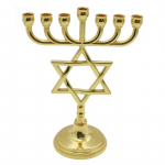 7 Branch Je Star metallist hoidik Vintage Menorah Candelabra Ornament Temple k&uuml;&uuml;nlajalgade statiivi kaunistus kuld