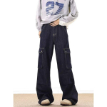 Ameerika High Street Jeans Meeste S&uuml;gis Trendikas Br&auml;nd Ins L&otilde;dvad Laiad Sirged P&uuml;ksid Veidi Laienevad P&uuml;ksid S tumesinine v&auml;rv