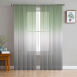 Salveiroheline Halli Gradatsiooniga L&auml;bipaistvad Kardinad Elutoa Kaunistuseks Akknakardinad K&ouml;&ouml;ki T&uuml;ll Voile Organza Kardinad W135 x H115cm x1&Rod Pocket