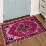Eksotilise stiiliga v&auml;rviline lillemustriga vaip Prindi Moodne stiilne toap&otilde;randavaip Pol&uuml;ester libisemiskindel uksematt Magamistoa sissep&auml;&auml;s 140x200cm-55x79in