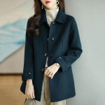 Villane mantel Naiste jope Tuulejope Mantel lahtine mood Kontor Naine &uuml;herealine tasku Soe s&uuml;gistalvine pealismantel 2XL sinine