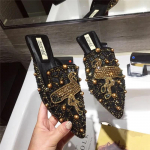 Maogu V&otilde;rgust &Otilde;&otilde;nes Poolikud Sussid Naised 2024 Uued Suvised Terava Ninaga Madala Tallaga V&auml;lisjalatsid Mula Sussid Mugavad Naiste Kingad 35 must