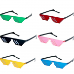 4/8pcs Funny Pixel Mosaic Sunglasses Trick Toy Cool Jokes hip hop party Retro Gamer Robot glasses Birthday Party Cosplay Favors 4pcs