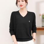 Naiste Kootud Top S&uuml;gis Salendav Stiilne Aluskiht V-kaelusega Pullover Ema Vaba L&otilde;ikega R&otilde;ivad One size roheline