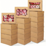 36 TK K&uuml;psisekarbid 3 stiilis aknaga, Pagari&auml;ri maiuste karbid magustoidu, s&otilde;&otilde;rikute, koogikeste, muffinite jaoks - igat stiili on 12 tk 36pcs