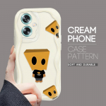Armas koomiksimustriga kreemjas tekstuuriga korpus, lainelise servaga pehme silikoonkaanega telefoni&uuml;mbris OPPO Reno Realme jaoks Realme C65 puhas