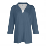 Naiste mood vabaaja rev, 3/4 varrukatega vaba &uuml;hev&auml;rviline T-s&auml;rk naiste topp S sinine