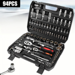94-osaline professionaalne padrunv&otilde;tmekomplekt p&otilde;rkmehhanismiga - 1/2 ja 1/4 ajam, vastupidav kroomvanaadiumteras, mitmek&uuml;lgne auto- ja jalgrattaremondikomplekt 94 items