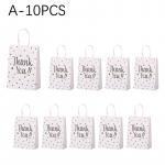 10Pcs Cowhide Bag Thank you Cookie Bag Self-Adhesive Candy Bag Wedding Birthday Party Gift Bag Biscuit Baking Packaging Bag 27x21x11cm