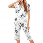 Naiste vabaaja spordipidžaamade l&uuml;hikeste varrukatega k&auml;rbitud p&uuml;ksid j&otilde;ulutr&uuml;kiga komplekt L