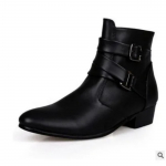 Meeste poolsaapad Kvaliteetne t&ouml;&ouml; Kauboisaapad T&otilde;mblukuga Mootorrattasaapad Meeste Moodsad l&auml;&auml;nejalatsid Mustkunstniku terava otsaga saapad 39 must