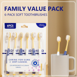 T&auml;iskasvanute lai peaga pehmete harjastega hambahari, manuaalne hambahari, eriti pehmed harjased tundlike hammaste v&otilde;i igemete t&otilde;husaks puhastamiseks (6 pakk) One Size