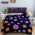 Lilleline tekikott lilled lehed kuningas voodipesukomplekt kevadine &otilde;itsemine aed tekkikott talumaja kroonlehed botaaniline voodikate EU single(135x200cm)