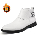 WAERTA br&auml;nd Chelsea ehtsast nahast meeste pahkluu kingad kleit &auml;risaapad Elegantsed meeste talve soojad luksuslikud valged saapad 44 white