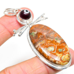 Bird Eye Jasper,Evil Eye 925 Sterling Silver Jewelry Pendant 2.99 r8o62