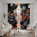 2 tk HD j&otilde;ulup&auml;rga t&uuml;drukute kardinate jaoks Musta lipsuga digitaaltr&uuml;kiga kardinad Kodukujundusstiil Kaunista elutuba magamistuba W52H63inchW132H160cm