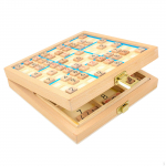 Puidust sudoku lauam&auml;ngukomplekt igas vanuses sinine