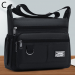 Mitme taskuga meeste Crossbody kott Oxfordi riidest &otilde;lakott klassikaline vaba aja mitmekihiline kott T C2O2 Black-One size