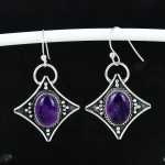 Naturaalsed amet&uuml;stkivid Antiiksed k&otilde;rvar&otilde;ngad 925 Sterling H&otilde;bedast K&otilde;rvar&otilde;ngas, Boho H&otilde;bedast Ehted Ripatsk&otilde;rvar&otilde;ngad, Kingitused Pulmadeks Kingitused Talle 4 Cm